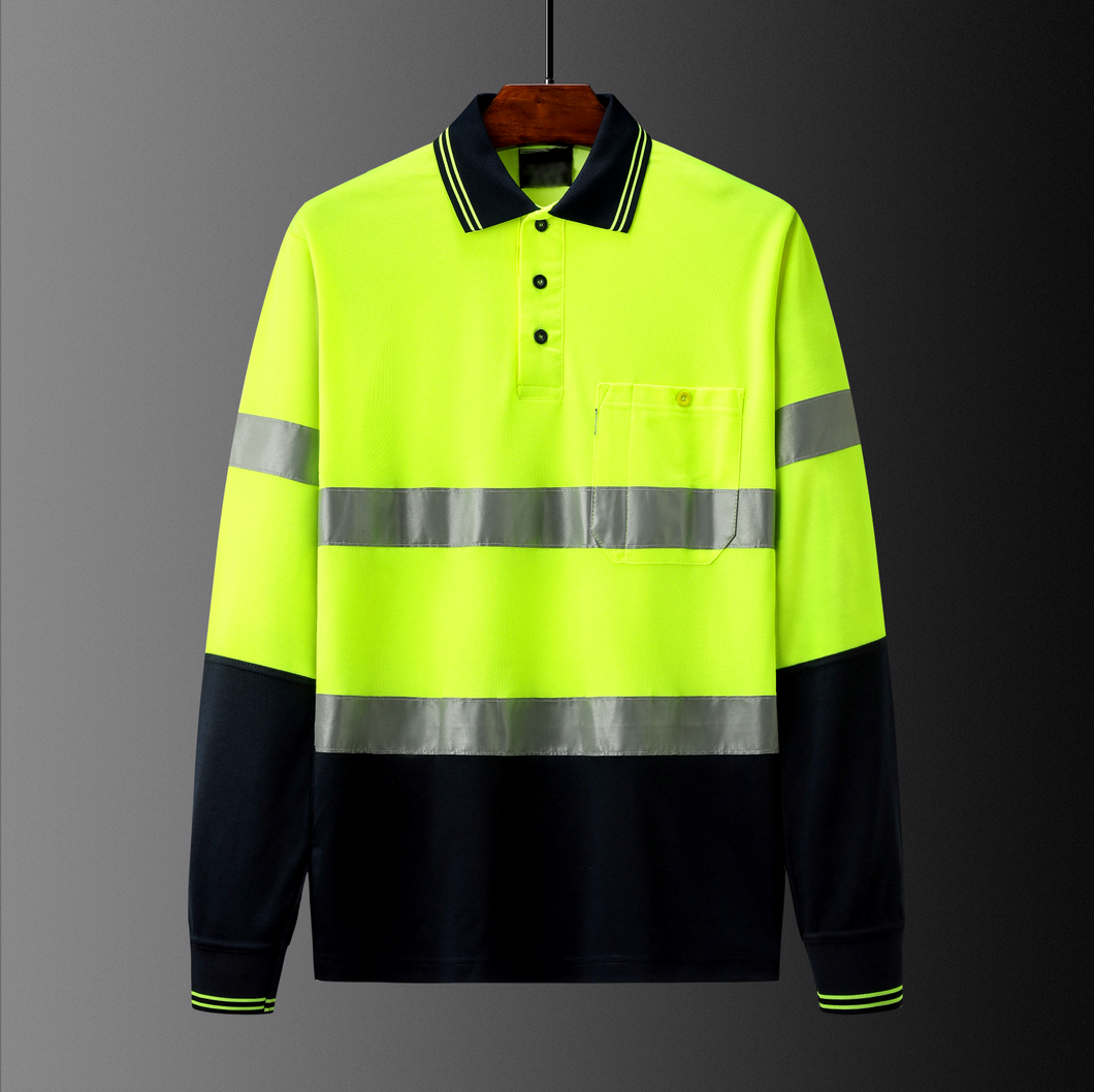 HIVIS JERSEY POLO - LONG SLEEVE