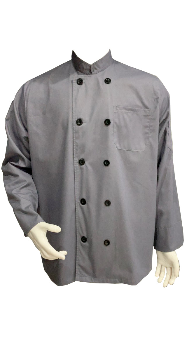 Grey Double Button Chef Coat