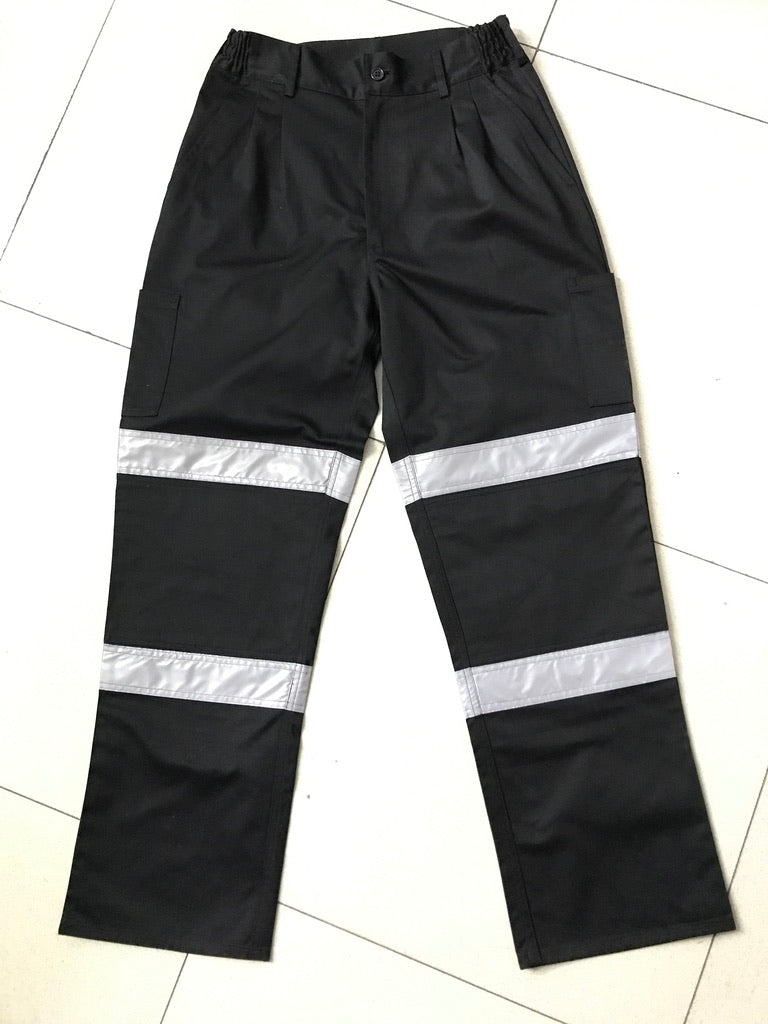 Reflective baggy fit  T/C safety pants with knee pocket